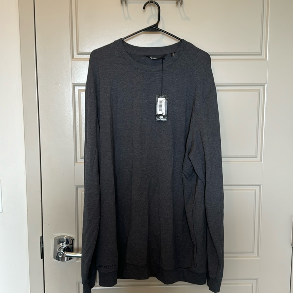 Brand New Travis Matthew XXL Amenities Crew Heather Dark Grey Long Sleeve